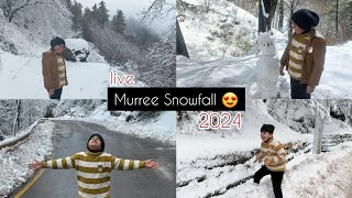 Murree Snowfall 2024🗻Live snowfall😍 [upl. by Cherey]