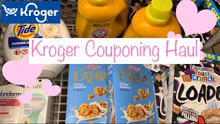 KROGER COUPONING HAUL 320326🛒114 Groceries for FREE amp CASH Money Maker  COUPON DEALS AT KROGER [upl. by Ahsikan371]