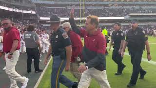 Rammer Jammer Alabama players Nick Saban celebrate after road win at Texas AampM [upl. by Attennyl]