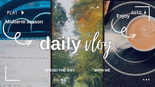 Day in the Life Vlog  Surviving Midterms in Fall  First vlog [upl. by Hanahsuar218]