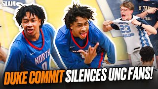 Duke Commit Isaiah Evans SILENCED A Crowd Full Of UNC Fans 😈🔥 PLAYOFFS ARE GETTING CHIPPY 🤬 [upl. by Aicittel913]