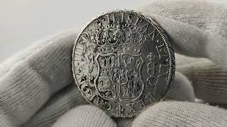 8 Reales Columnario 1768 Mexico MF Carlos III [upl. by Athey]