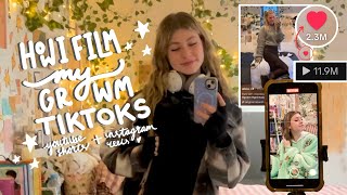 how i film aesthetic grwm videos for tiktok yt shorts insta reels 🤍 filming tutorial grwm [upl. by Nathanial833]