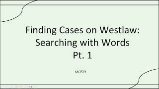 M0319 Word Searching pt 1 Natural Language amp Terms and Connectors [upl. by Akinahc]