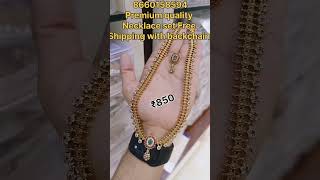 Premium quality necklace set free shipping with backchain Take screenshot and WhatsApp 8660158594 [upl. by Tyoh]