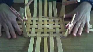 Basket Weaving Video 5 Upsetting the Sides of a Basket How to weave a basket [upl. by Audun137]