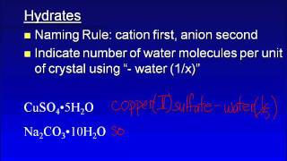 Naming and Formulas for Ionic Hydrates [upl. by Fleck621]