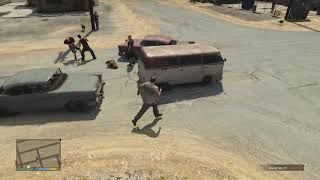 GTA V Vagos vs NPC fight and gets beat up by the Worker [upl. by Llennoc]