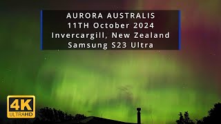 Aurora Australis Invercargill New Zealand Samsung S23 Ultra Hyperlapse [upl. by Dodi176]