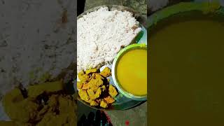 Tina ka chawalbakala ka daal 😋kela ki sabji [upl. by Anilem]