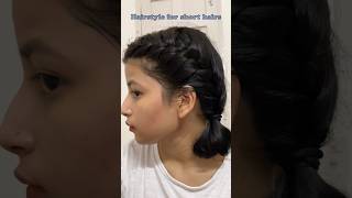 🎀cute hairstyle for short hairs 🎀 hairstyle cute shorts beauty hairtutorial [upl. by Eelsew]