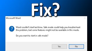 How To Fix Microsoft Word Couldnt Start Last Time Safe Mode Could Help You Troubleshoot The Problem [upl. by Artimed743]