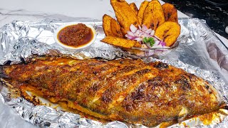 Extra Tasty and Juicy Oven Grilled Fish in a Foil  Oven Grilled Croaker Fish [upl. by Nnairrek494]