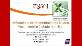 Viscosimètre à chute de billes  Excel  02 [upl. by Canotas]