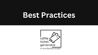 Best Practices for The Raffle Ticket Generator [upl. by Stinky]