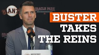 Buster Poseys First Day as Giants President of Baseball Operations [upl. by Telrats]