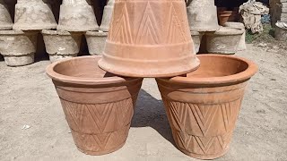 How to Make Clay Pots for plants  Mitti k Gamley  Clay and Pottery [upl. by Hemetaf]