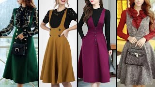 How to wear Pinafore dresses Pinafore outfit ideas [upl. by Obie]