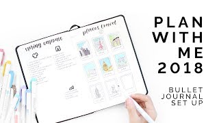 2018 plan with me 🌙 bullet journal spread ideas [upl. by Mil]