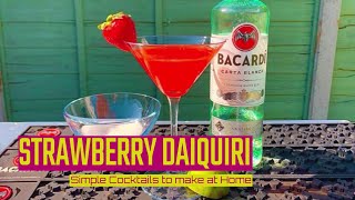 Easy Cocktails at Home Fresh Strawberry Daiquiri [upl. by Ynned]