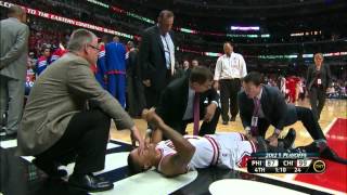 Derrick Rose Injury Full highlight Game 1 2012 NBA Playoffs 428121m4v [upl. by Colb]