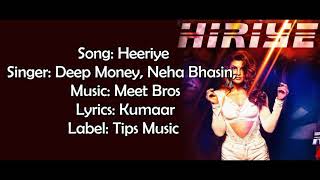 Heeriye  Deep Money amp Neha Bhasin  Race 3  Lyrics With English Translation [upl. by Sunshine]