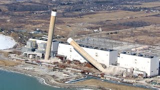 Chimney towers at Nanticoke generating station demolished [upl. by Aicrag]