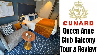 Cunard Queen Anne Club Balcony Stateroom Tour amp Review [upl. by Annala]