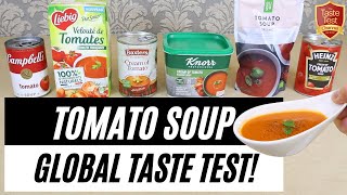 TOMATO SOUP TASTE TEST amp FUN FACTS  Canned vs Organic amp Dried  Heinz vs Campbells Knorr Baxters [upl. by Aitercul614]