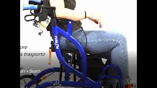 FUSION Deambulatore rollator che si trasforma in carrozzina Con poggiaschiena pedane regolabili [upl. by Einnoc]