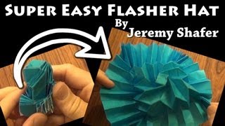 Super Easy Flasher Hat by Jeremy Shafer  Origami Tutorial [upl. by Huskamp]