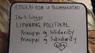 ESP 9 Lipunang Politikal solidarity at subsidiarity [upl. by Charlotta]