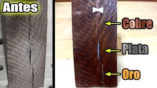 Reparar grietas en madera con la técnica del KINTSUGI Trucos de bricolaje [upl. by Attolrac]