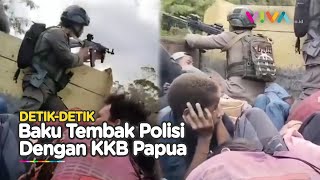 Tegang Polisi Baku Tembak Dengan KKB di Atas Truk Saat Kawal Warga Sipil di Yahukimo [upl. by Tavish]