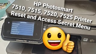 How to Reset HP Photosmart 7510 7515 7520 7525 Printer and Access Hidden Service Menu [upl. by Hoover337]