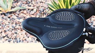 How to Install Bike Seat Cover  X Wing XW011 Wide Bicycle Seat Cover With Memory Foam [upl. by Jairia696]