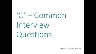 C Programming Interview Questions and Answers [upl. by Hallagan]