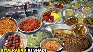 Hyderabad Ki Shadi Ka Khana  Hyderabadi Muslim Wedding Food Preparation by AL Maharaja Caterers 😋 [upl. by Hannaoj]