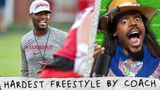 Arkansas Football coach drops FIRE FREESTYLE amp Lockerroom GOES CRAZY Cam Newton reacts [upl. by Mcmillan583]