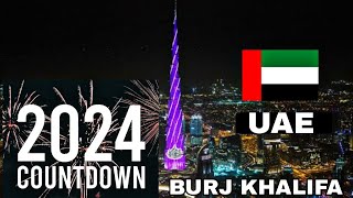 UAE Burj Khalifa 2024 New year Countdown Live  Dubai  GST Time Zone [upl. by Harriett]