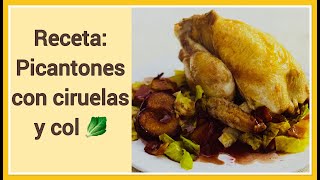 Esta receta saldrá igual de bien con pollo 👨🏻‍🍳 Picantones con ciruelas y col 🥬 Receta de otoño 🍂 [upl. by Alleinad]