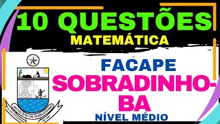 RETA FINAL NÍVEL MÉDIOMATEMÁTICACONCURSO SOBRADINHO BABANCA FACAPE maths matemática cetrede [upl. by Yendroc]