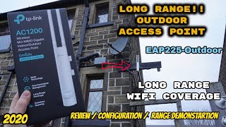 TPLink AC1200 EAP225 Wireless Gigabit IndoorOutdoor Access Point Review Configuration Range Test [upl. by Adnalahs977]