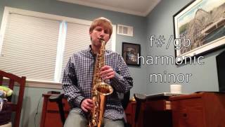 All Harmonic Minor Scales on Alto Saxophone and arpeggios [upl. by Dickinson308]