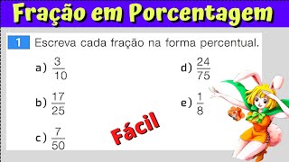 1 Como transformar Fração em Porcentagem Escreva cada fracao na forma de porcentagem A 310 B 1 [upl. by Jerrold]