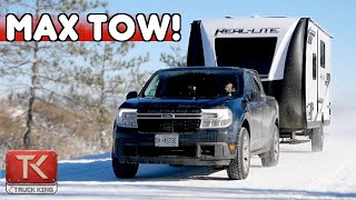 Ford Maverick Travel Trailer Towing Test  How Fords New Compact Handles at Max Tow Weight [upl. by Saum]