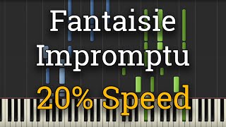 Chopin  Fantaisie Impromptu Slow Piano Tutorial 20 Speed [upl. by Gardy]