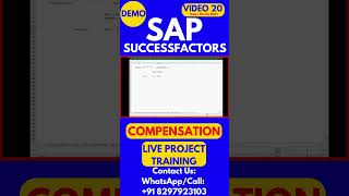 SAP SuccessFactors Compensation Training Video 20 7th Oct 2024 sapsuccessfactorstraining [upl. by Ajnin]