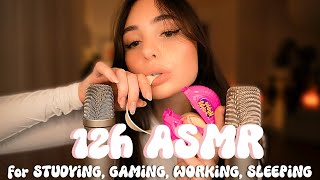 12h ASMR Gum Chewing 🫧 with 2 Mics 🎙️🎙️ for studying gaming sleeping amp working [upl. by Baerl]