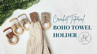 Boho Towel Holder Easy and Quick Crochet Project in under 30 minutes [upl. by Wilmer]